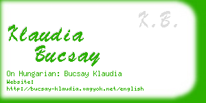 klaudia bucsay business card